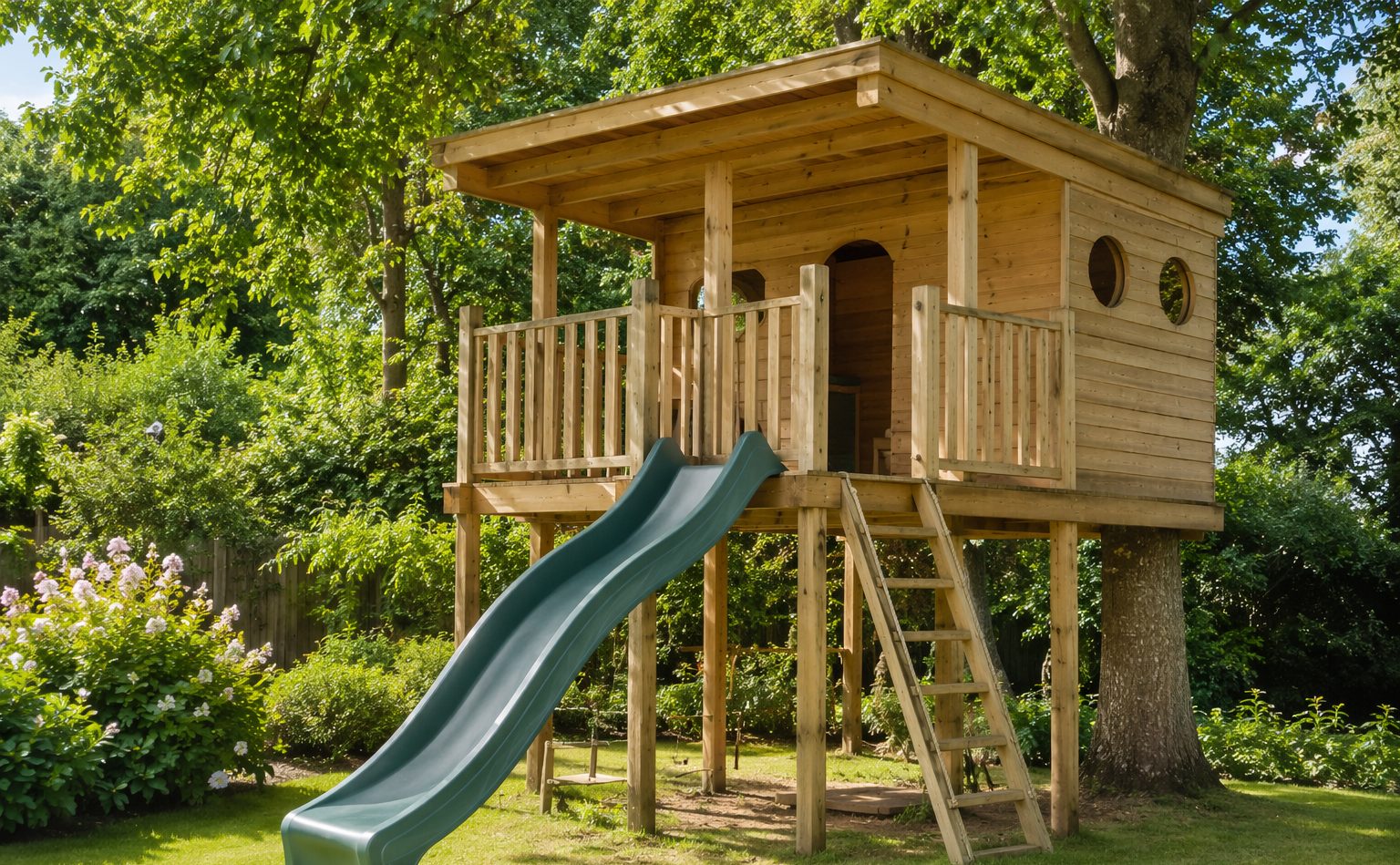 Custom wooden treehouse